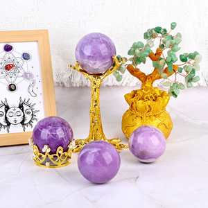 Sphères de cristal en vente en gros, sphère de cristal de lépidolite violette naturelle pour la décoration - Product Image 2