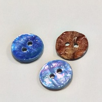 Boutons pour vêtements d'enfants en coquille d'ormeau dorée 18L, effet goutte d'eau, motif rond à 2 trous, boutons en coquille colorée