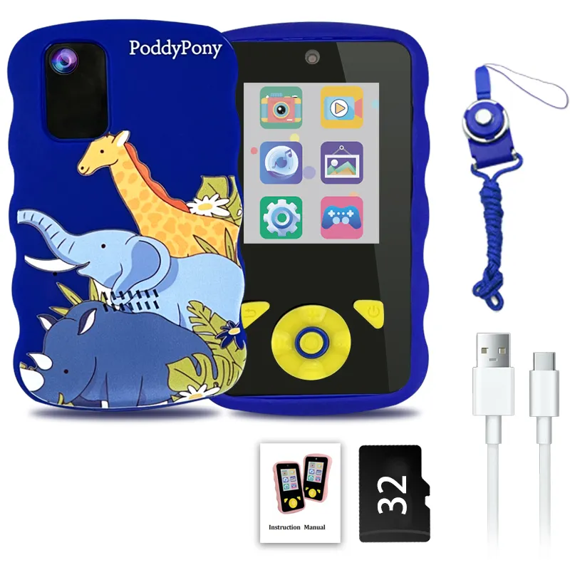 โรงงาน PoddyPony ขายส่งเด็กกล้องดิจิตอลเด็กของขวัญวันเกิดภาพวิดีโอชาร์จ USB กล้องโทรศัพท์มือถือ