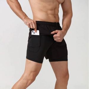 Pantalones Cortos Deportivos Unisex Casuales de Doble Capa, Transpirables, Ligeros, de Talla Grande, de Secado Rápido, con Cintura Elástica, 100% Poliéster - Product Image 3