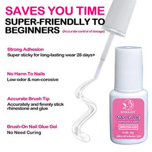 Nueva llegada 8g de pegamento de uñas respetuoso con el medio ambiente no blanqueador de gama alta con embalaje de <span class=keywords><strong>tarjeta</strong></span> Blíster - Product Image 3