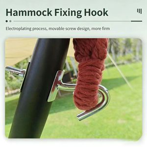 Nouvelle <span class=keywords><strong>hamac</strong></span> tissé coloré d'extérieur, capacité 200 kg, avec support réglable, 6 niveaux de hauteur, pliable, pour camping et <span class=keywords><strong>balcon</strong></span> - Product Image 4
