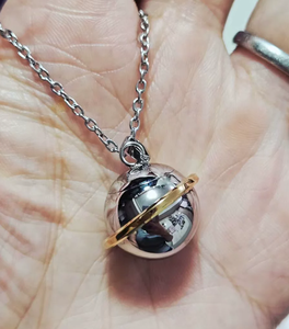 Collier personnalisé en acier inoxydable avec pendentif Cendres de planète et chaîne en bambou pour chats et chiens, collection de dents en flacon creux - Product Image 6