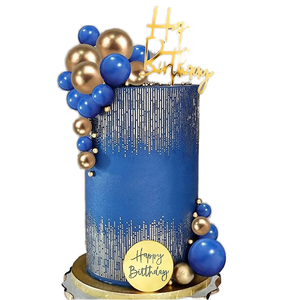Gâteau d'<span class=keywords><strong>anniversaire</strong></span> à thème <span class=keywords><strong>bleu</strong></span> bohème, décorations de gâteaux et décorations de boules de gâteaux de Pâques de Noël - Product Image 3