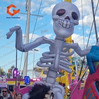 Poupée Gonflable Crâne Marchant pour Défilé d'Halloween, Costume Gonflable de Spectacle, Squelette Gonflable Zombie