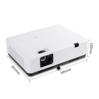 Projecteur DPE-W535 pour bureau, maison, éducation, conférences, 3500 lumens, prise en charge de la duplication d'écran sans fil avec port RJ45 et RS-232