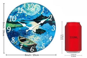Reloj de Pared Analógico Silencioso de Vidrio Templado de Cuarzo Premium con Números Grandes, Diseño Minimalista para Dormitorio, Sala de Estar, CE RoHs - Product Image 6