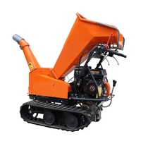 Broyeur de bois 100 mm, moteur à essence 6,5 CV, broyeur à tambour sur chenilles, tout-terrain, transmission 3F+1R, démarrage par lanceur