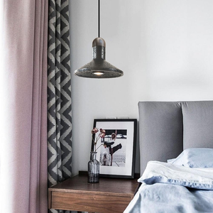 Lampe suspendue en pierre de travertin noir nordique, style industriel simple, lampe suspendue pour salon, chevet, lampe suspendue en pierre de grotte - Product Image 4