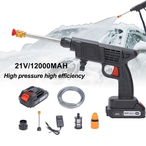 Operación suave Rendimiento 10 Baterías Máquina de lavado de autos Pistola 21V 300W Pistola de agua de alta presión Lavado de autos - Product Image 1