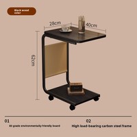 Table d'appoint mobile en métal marron, table de chevet, petite table basse de salon, mini table à thé pour canapé, table d'angle au design moderne