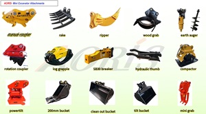 Bouwmachines Mini-graafmachine Aanbouwdelen Ripper Hark Graafbak Boomgreep Hydraulische Duimbrekers Te Koop - Product Image 3