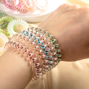 2025 gros femmes mode élastique téléphone fil ligne <span class=keywords><strong>cheveux</strong></span> cravate <span class=keywords><strong>spirale</strong></span> bande de <span class=keywords><strong>cheveux</strong></span> - Product Image 5