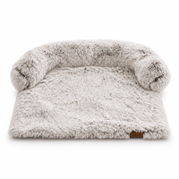 Canapé-lit pour chien en fausse fourrure shaggy, en forme de L, avec rembourrage en coton PP, base antidérapante, 9 couleurs, 5 tailles, OEM, marque privée, vente en gros, lavable en machine