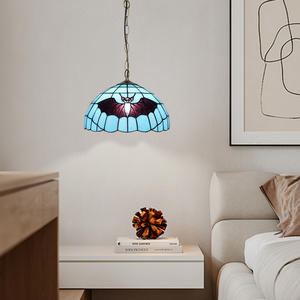 Abat-jour suspendu Tiffany personnalisé en verre teinté, prix de gros, luminaires suspendus pour îlot de cuisine, chambre à coucher, couloir - Product Image 1
