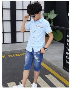 Vente en gros de vêtements pour enfants, nouveaux modèles, ensembles de vêtements, polos pour enfants, jeans pour garçons imprimés sur mesure, pas cher - Product Image 2