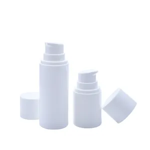 Wholesale White Airless Pump Bottle Round Cosmetic Airless Plastic Bottles 30ml