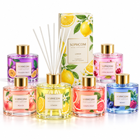 Salle de bain surdimensionnée personnalisable de qualité supérieure pour diffuseur de roseau Parfum de cheveux du fournisseur unique de qualité supérieure Verre coloré parfumé DIY