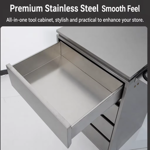 Carrito de Peluquería de Lujo para Salón de Belleza, Mueble de Almacenamiento con Cajones de Acero Inoxidable para Herramientas de Peluquería - Product Image 3