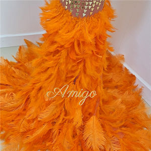 A3794 Maxi abito da <span class=keywords><strong>donna</strong></span> Sexy Migu arancione abito da spettacolo televisivo - Product Image 4