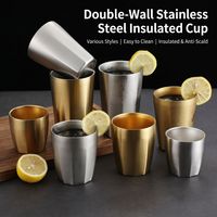 Tasse à bière en acier inoxydable 304 de qualité alimentaire, finition mate brossée, tasse à boire en métal incassable, réutilisable et isolée pour le thé