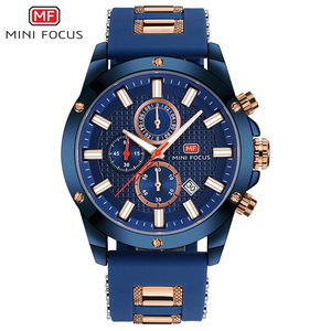 MINI FOCUS MF0089G <span class=keywords><strong>Montre</strong></span> analogique à quartz élégante pour <span class=keywords><strong>homme</strong></span> 3 cadrans Nouveau design 6 aiguilles Calendrier <span class=keywords><strong>24h</strong></span> Bracelet en caoutchouc <span class=keywords><strong>Montre</strong></span> de luxe avec boîte - Product Image 2
