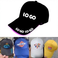 LED Leuchtende Baseballkappe mit LOGO, Blinkende Leuchtkappe für Rave-Partys, Hip-Hop, Club, Bar, Bühnenauftritte, Einheitsgröße für Damen und Herren