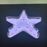 Support à shot LED rechargeable en forme d'étoile, plateau lumineux en acrylique pour bouteilles, présentoir pour bar, KTV, boîte de nuit, fête