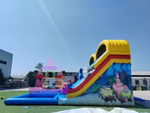 Tobogán Acuático Inflable Comercial con Diseño de Mundo Submarino, Doble Carril y Decoración de Amigos del Océano para Parques Acuáticos Infantiles de Verano - Product Image 5