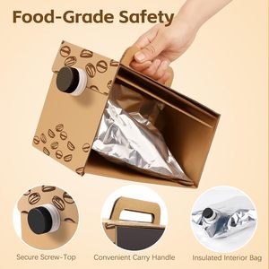 Caja de transporte corrugada desechable impresa a medida con asa, dispensador de bebidas a granel para llevar, dispensador de café O' <span class=keywords><strong>Joe</strong></span>, caja de viaje - Product Image 2