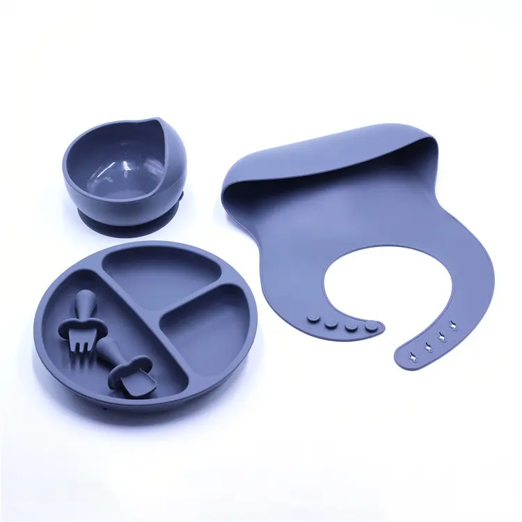 Bé ăn Bát không thấm nước chống trượt chống thả gấu trúc phim hoạt hình Silicone hút cốc cầm tay trẻ em dao kéo