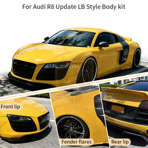Kit carrosserie large LB en FRP pour <span class=keywords><strong>Audi</strong></span> <span class=keywords><strong>R8</strong></span> V8 V10 2007-2015, comprenant élargisseurs d'ailes, arches <span class=keywords><strong>de</strong></span> roue, lèvre avant et diffuseur arrière - Product Image 3