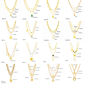 ファッションゴールドメッキチタン鋼クラシック高級多層蝶パール月星刻印ネックレス女性用 - Product Image 6