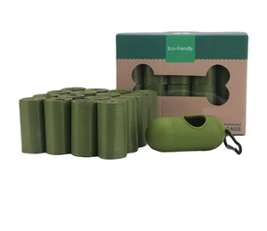 Sacs à déjections pour animaux de compagnie en plastique résistant et écologique, sans parfum, anti-fuites, compostables, avec distributeur de sacs. - Product Image 3