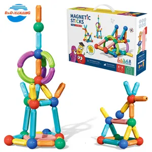 42 pçs colorido 3d ímã brinquedos, blocos de construção, grande, vara, brinquedo, magnético, brinquedos educativos