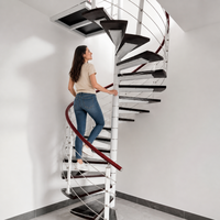 Escalier en spirale métallique sur mesure en acier galvanisé pour l'extérieur et l'intérieur, escaliers en spirale pour villa, grenier
