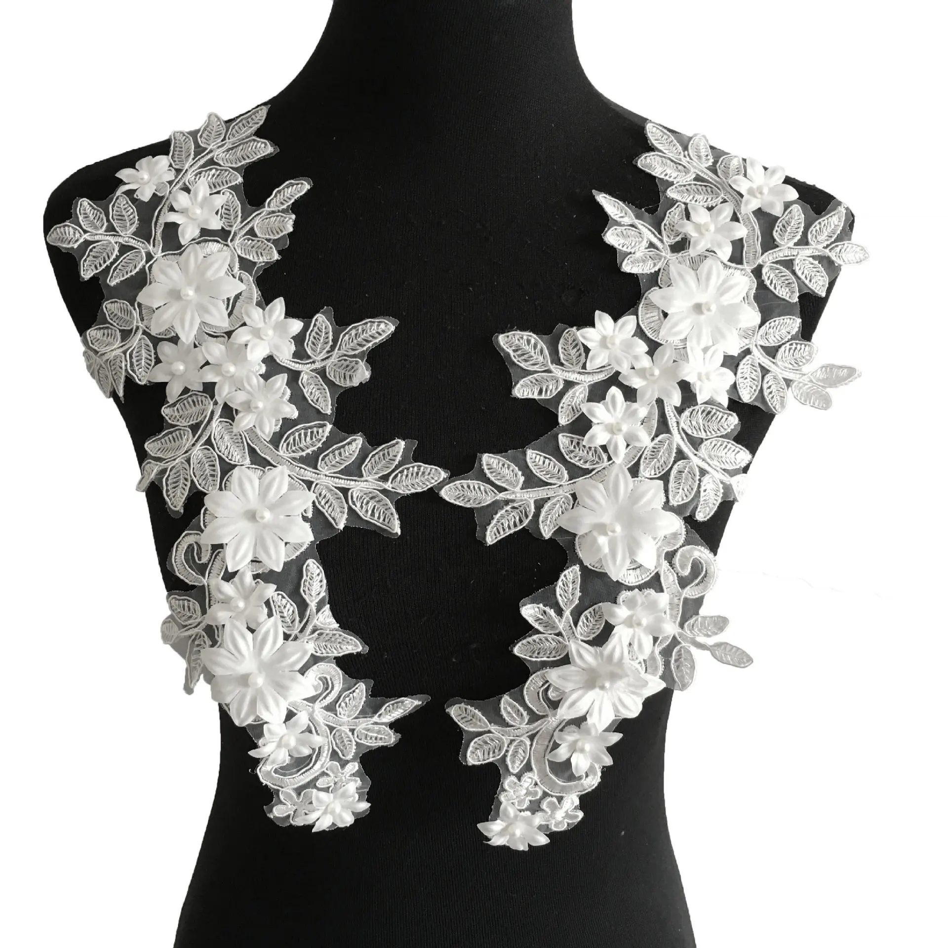 Nuevo diseño bordado DIY ropa costura 3D flor cuenta encaje apliques Trim