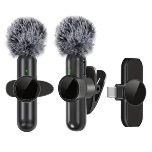 Portable Mini Microphone Wireless Recording Microphone for Iphone Type Black OEM