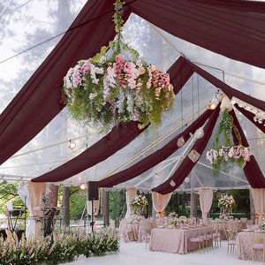 Customizable White Wedding Ceiling Drapes Supplier's Ceiling Veil Wedding Decoration Curtains - Product Image 5