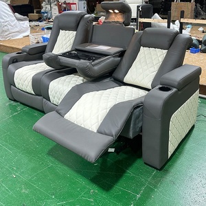 Sofá de Cine Multifuncional de Lujo de Foshan Furniture, Sillón Reclinable Eléctrico de Cuero <span class=keywords><strong>Real</strong></span> con Masaje, Sillas de Cine Personalizadas - Product Image 2