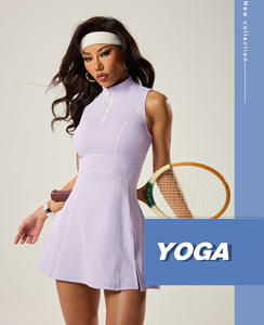 ชุดเล่นกีฬาของผู้หญิง Aoyema ชุดเล่นเทนนิสชุดเล่นกอล์ฟดีไซน์ล่าสุดพร้อมกางเกงขาสั้นและกระเป๋าในตัวขายส่ง - Product Image 3