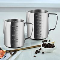 Tasses à café cylindriques portables en acier inoxydable 304 pour latte art et mousse de lait, avec bec pointu, écologiques, pour le thé et usage professionnel