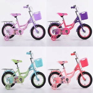 Vélo pour enfants style princesse 12 14 16 pouces, rose mignon, pour filles, avec protège-chaîne à motif <span class=keywords><strong>de</strong></span> dessin animé et panier <span class=keywords><strong>de</strong></span> rangement violet - Product Image 5
