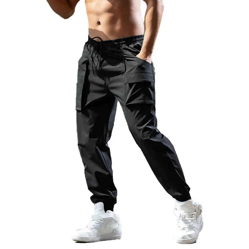 2021 Men Multi-pocket Harem Hip Pop Pants Trousers Streetwear Sweatpants Male Casual Fashion Cargo Pants Polyester ODM Autumn