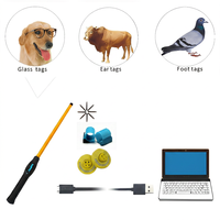 Lector de Etiquetas para Animales de 134.2khz, HDX y FDX-B ISO11784/785 EMID Manchester 64, Lector BT y USB, 4 AA
