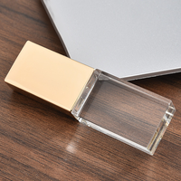 Hadiah Promosi Baru untuk Fotografer, USB Flash Drive Kristal Kaca Kecepatan Tinggi dengan Logo OEM Kustom, 32GB 16GB 8GB, Garansi 1 Tahun