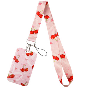 11 Stile Anime Frische Früchte Wassermelone Pfirsich Kirsche Cartoon Polyester Schlüsselband Ausweishalter Handyband Schlüsselanhänger Großhandel - Product Image 5