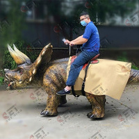 Manège robotique réaliste à monnayeur, dinosaure animatronique à bascule, manège de parc d'aventure