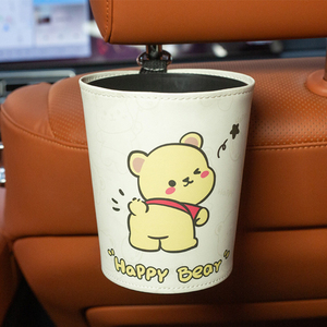 Boîte à mouchoirs suspendue multifonctionnelle en cuir et poubelle de voiture, seau de rangement de style sportif pour salon et organisateurs de voiture - Product Image 4