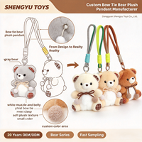 Breloque en peluche ours mignon personnalisée, pendentif de sac dessin animé, porte-clés en peluche, petite poupée en peluche douce